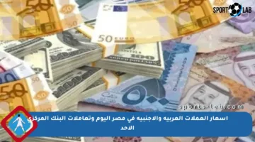 أسعار العملات العربية والأجنبية في مصر اليوم وتعاملات البنك المركزي الأحد